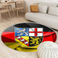 Flagge Des Saarlandes Teppich Rund, Teppiche - Geometrische Kunst Outdoor Teppich Rund, Staaten Von Deutschland Teppich Wohnzimmer, Carpet, Rug