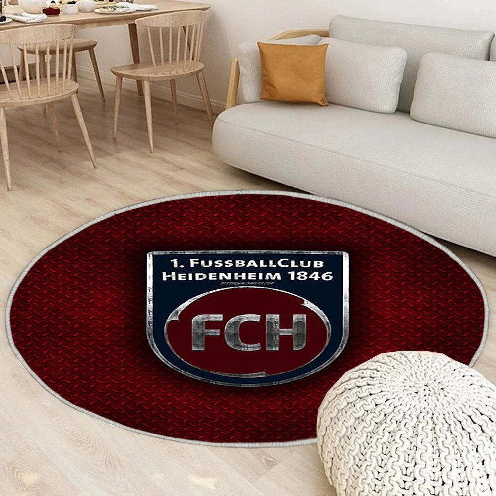 Heidenheim Fc Teppich Rund, Teppiche - Rotes Metall Outdoor Teppich Rund, Bundesliga 2 Teppich Wohnzimmer, Carpet, Rug