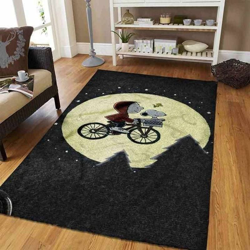 The Peanuts Charlie Brown Snoopy Flying Bike 08 Teppich, Teppiche - Outdoor Teppich, Teppich Wohnzimmer, Küchenteppich, Kinderzimmer, Modern