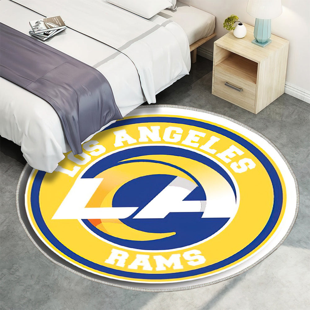 Los Angeles Rams LA Kreis Logo Teppich Rund, Teppiche - Outdoor Teppich Rund, Teppich Wohnzimmer, Carpet, Rug