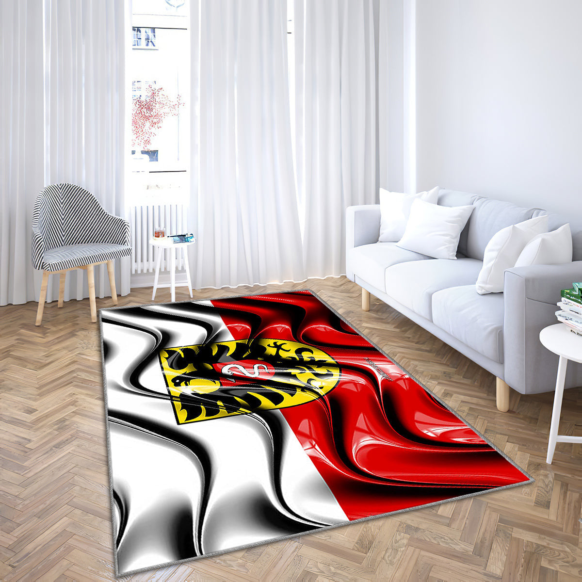 Aalen Flagge Städte Deutschlands Teppich, Teppiche - Europa Outdoor-Teppich, Wohnzimmerteppich, Küchenteppich, Kinderzimmer, Modern