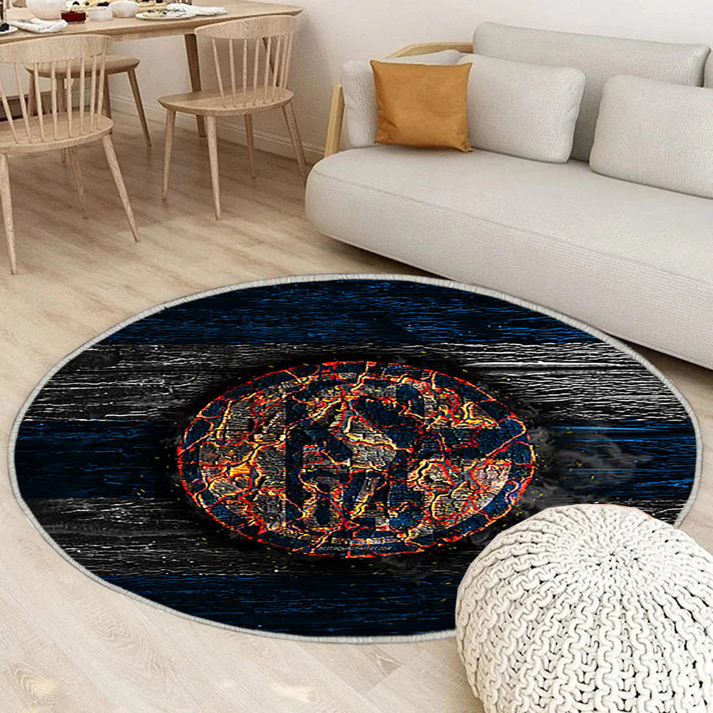 Fc Schalke 04 Teppich Rund, Teppiche - Feuer Outdoor Teppich Rund, Bundesliga Teppich Wohnzimmer, Carpet, Rug
