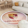 Porsche Auto Emblem abgewinkelt Teppich Rund, Teppiche - Outdoor Teppich Rund, Teppich Wohnzimmer, Carpet, Rug
