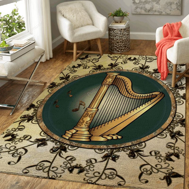 Wonderful Harp Music Art Teppich, Teppiche - Outdoor Teppich, Teppich Wohnzimmer, Küchenteppich, Kinderzimmer, Modern