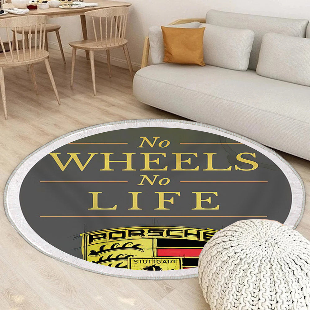 Porsche Originalvorlage Teppich Rund, Teppiche - Auto Zitat Outdoor Teppich Rund, Keine Räder, Kein Leben Teppich Wohnzimmer, Carpet, Rug