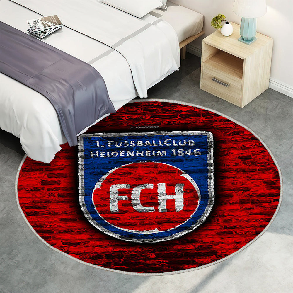 Heidenheim Fc Teppich Rund, Teppiche - Rote Backsteinmauer Outdoor Teppich Rund, Fußball Teppich Wohnzimmer, Carpet, Rug