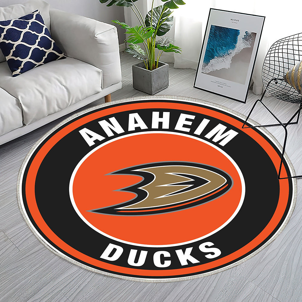 Anaheim Ducks Kreis Logo Teppich Rund, Teppiche - Outdoor Teppich Rund, Teppich Wohnzimmer, Carpet, Rug