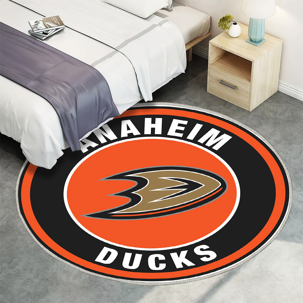Anaheim Ducks Kreis Logo Teppich Rund, Teppiche - Outdoor Teppich Rund, Teppich Wohnzimmer, Carpet, Rug