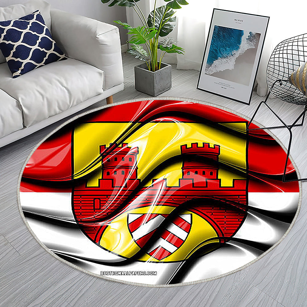 Bielefeld Flag Städte Deutschlands Teppich Rund, Teppiche - Europa Outdoor Teppich Rund, Flagge Von Bielefeld Teppich Wohnzimmer, Carpet, Rug
