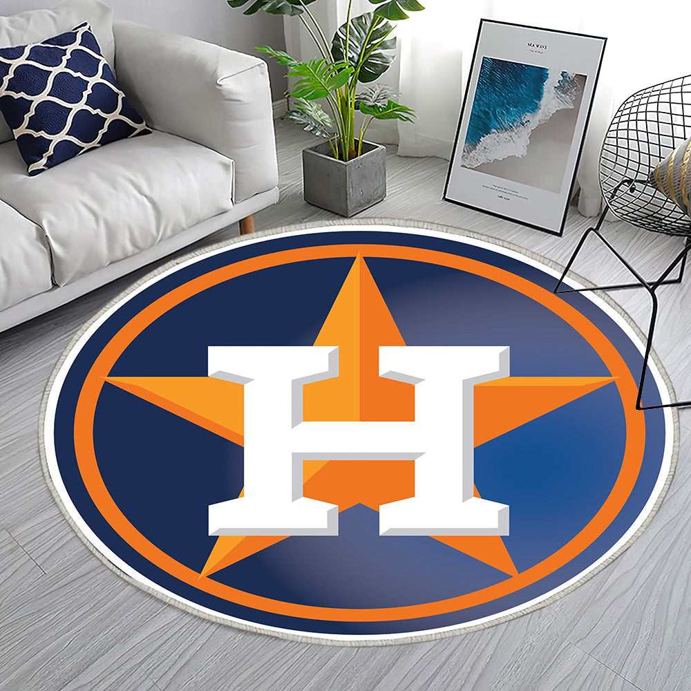 Houston Astros Circle Star Logo Teppich Rund, Teppiche - Outdoor Teppich Rund, Teppich Wohnzimmer, Carpet, Rug