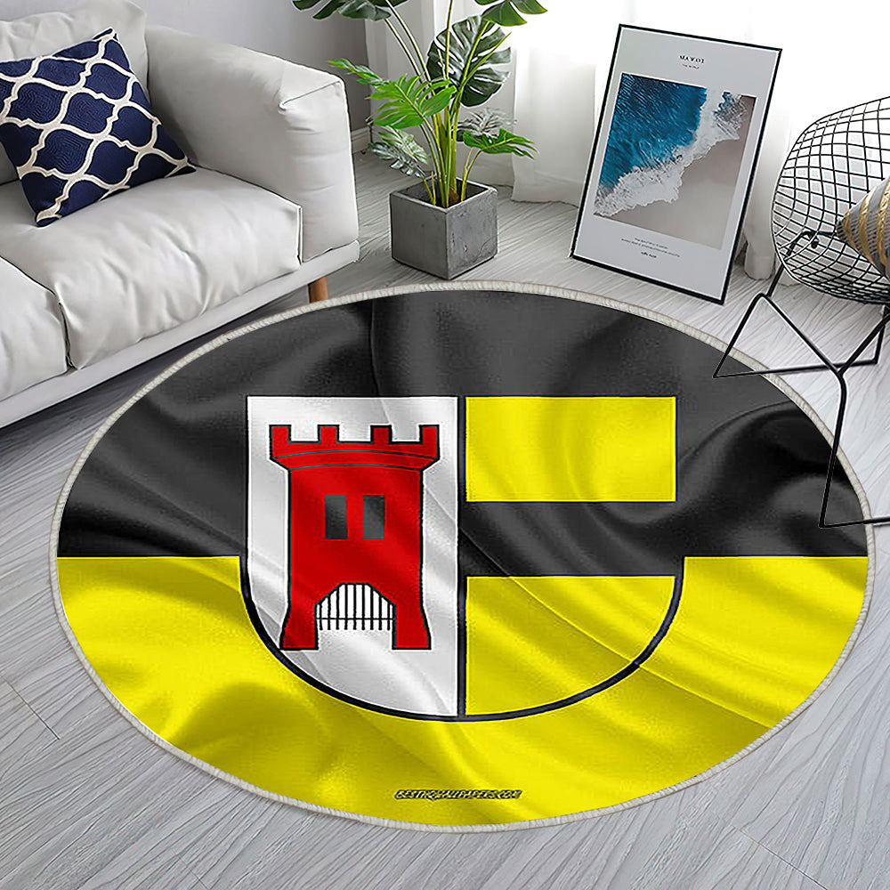 Moers Flag Seideneffekt Teppich Rund, Teppiche - Seidenfahne Outdoor Teppich Rund, Deutsche Stadt Teppich Wohnzimmer, Carpet, Rug