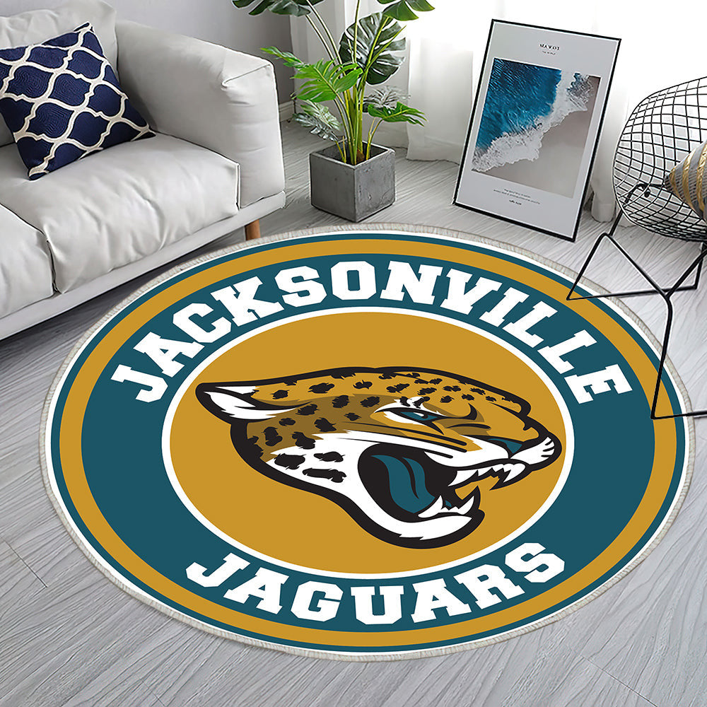 Kreis Logo der Jacksonville Jaguars Teppich Rund, Teppiche - Outdoor Teppich Rund, Teppich Wohnzimmer, Carpet, Rug