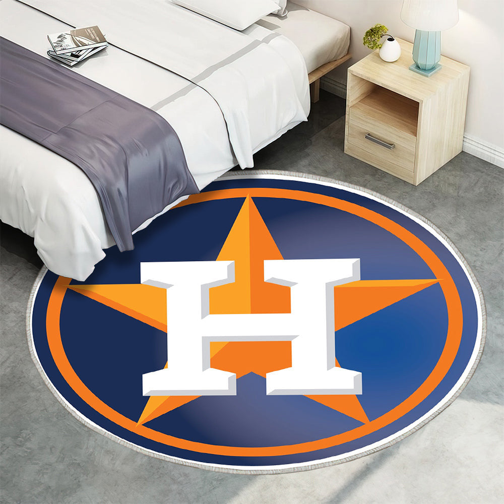 Houston Astros Circle Star Logo Teppich Rund, Teppiche - Outdoor Teppich Rund, Teppich Wohnzimmer, Carpet, Rug