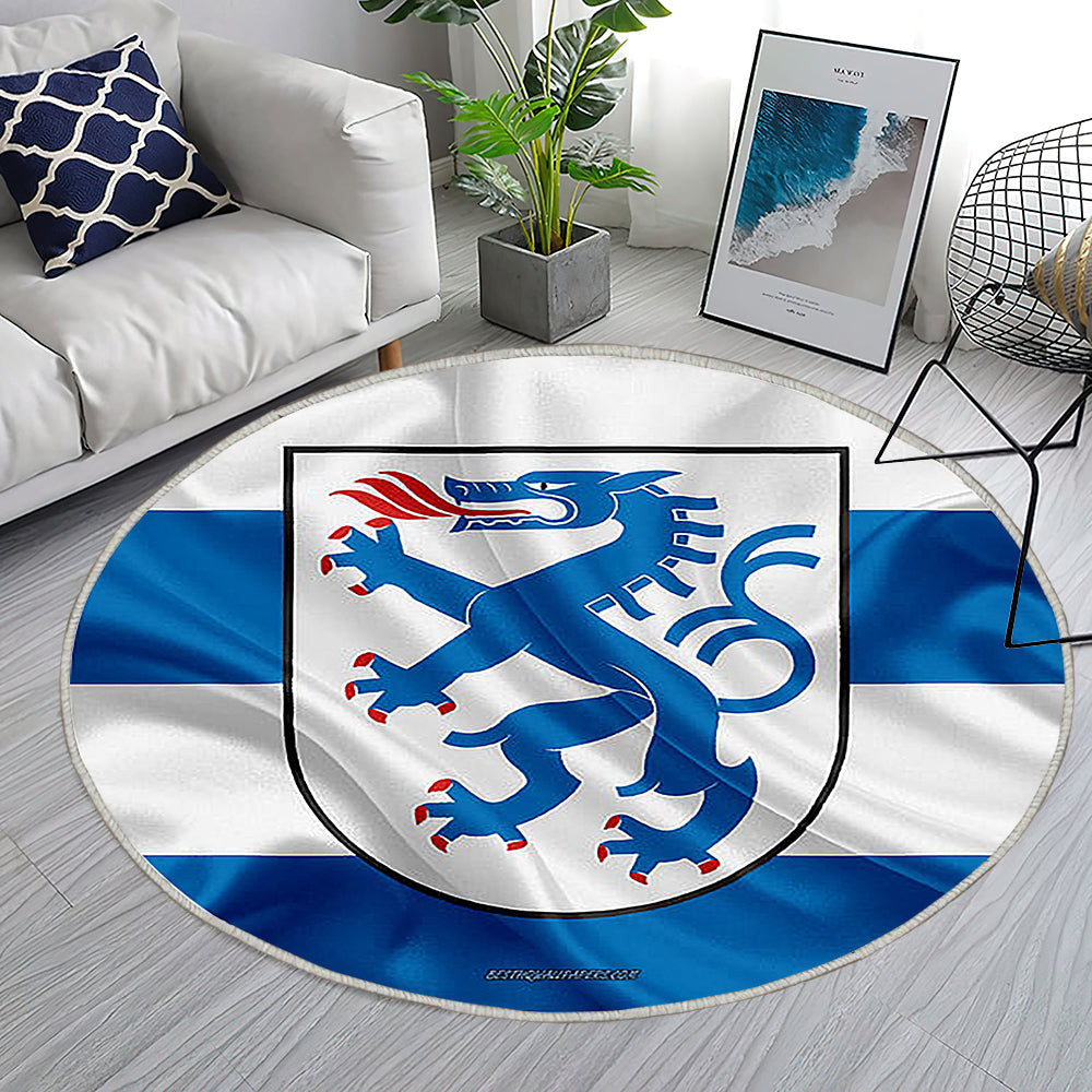 Ingolstädter Fahne Seidenoptik Teppich Rund, Teppiche - Seidenfahne Outdoor Teppich Rund, Deutsche Stadt Teppich Wohnzimmer, Carpet, Rug