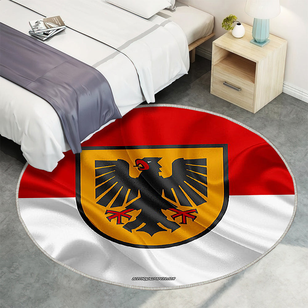 Dortmund Flagge In Seidenoptik Teppich Rund, Teppiche - Seidenfahne Outdoor Teppich Rund, Deutsche Stadt Teppich Wohnzimmer, Carpet, Rug