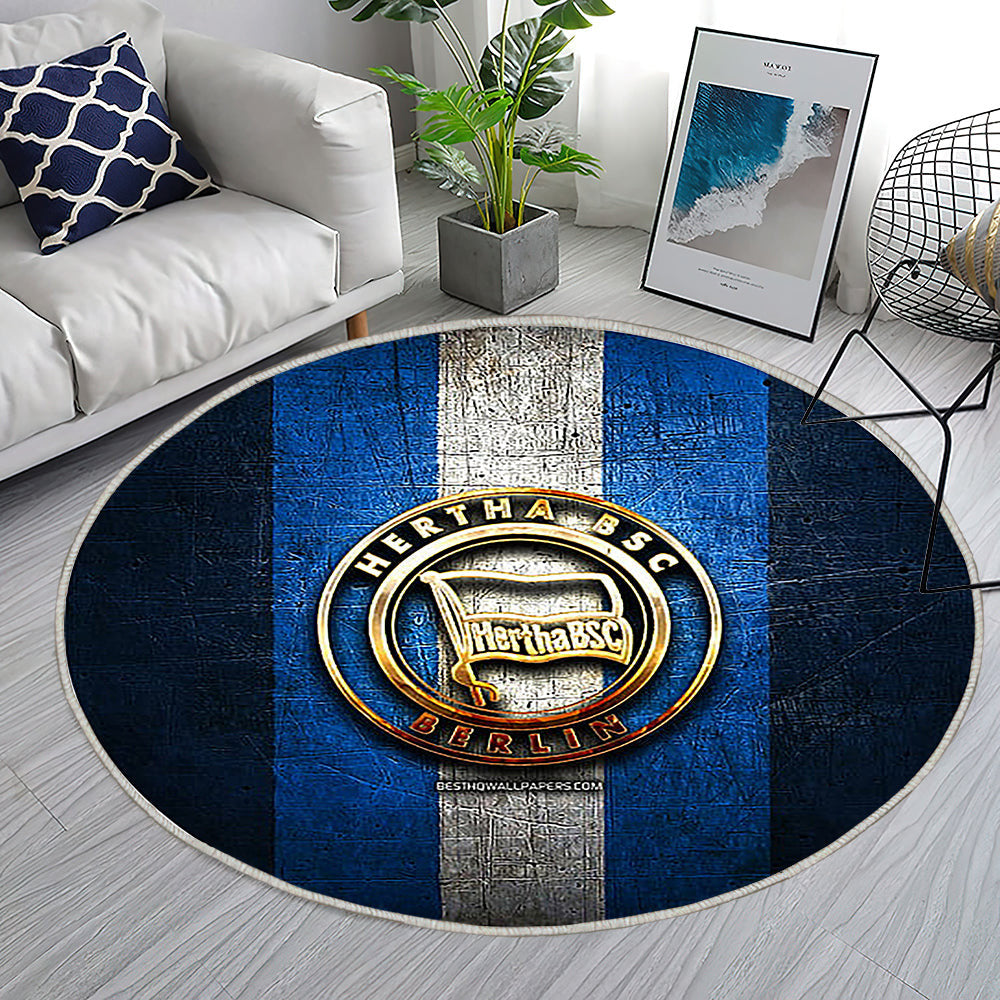 Hertha Bsc Teppich Rund, Teppiche - Golden Outdoor Teppich Rund, Bundesliga Teppich Wohnzimmer, Carpet, Rug