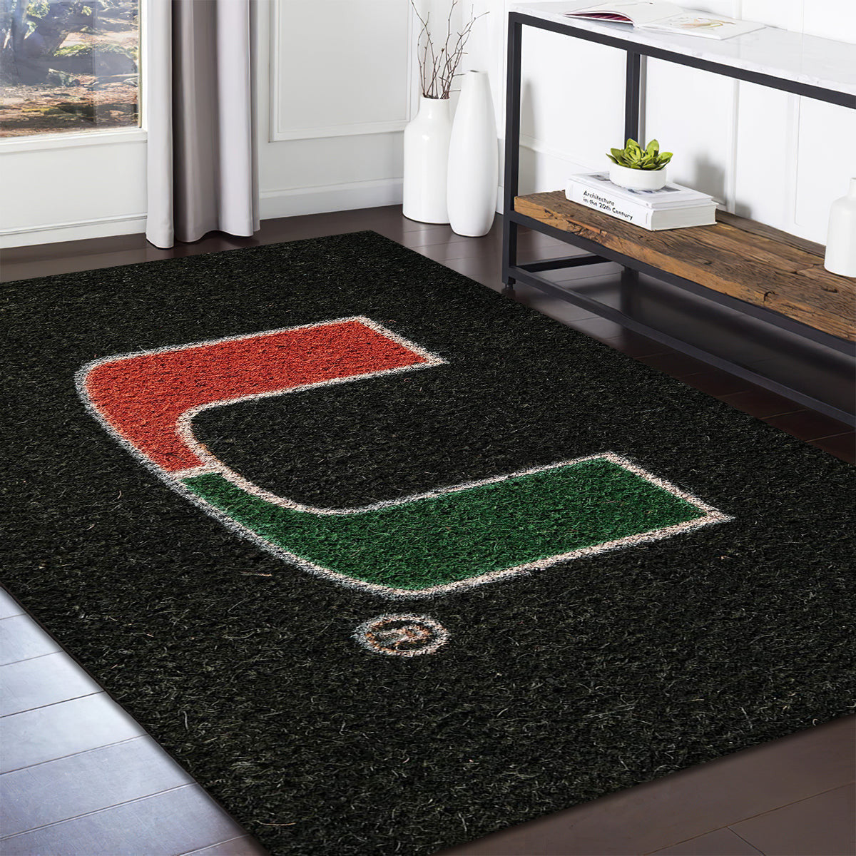 Miami Hurricanes Team Colors teppich, teppiche - Teamfarben outdoor teppich, teppich wohnzimmer , Küchenteppich, kinderzimmer, modern