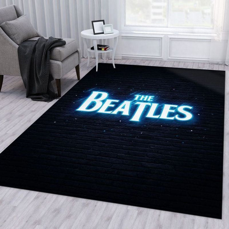 The Beatles Glow Font Teppich, Teppiche - Outdoor Teppich, Teppich Wohnzimmer, Küchenteppich, Kinderzimmer, Modern