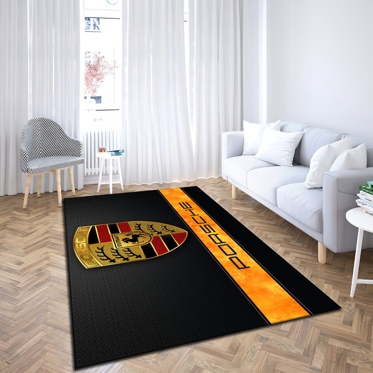 Porsche Logo Ver10 teppich, teppiche - outdoor teppich, teppich wohnzimmer , Küchenteppich, kinderzimmer, modern