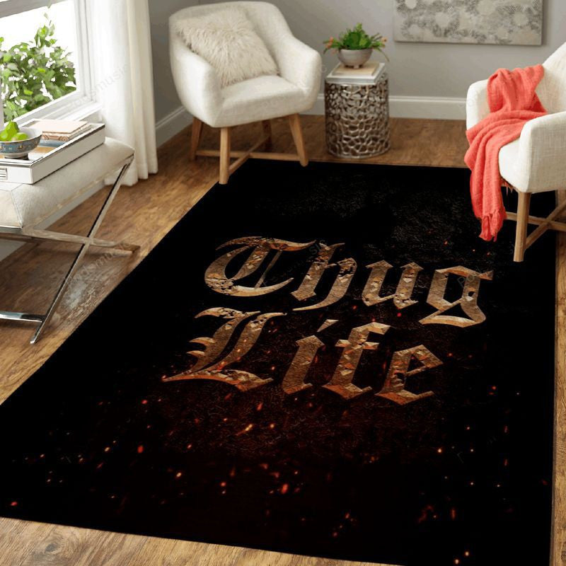Thug Life Music Symbols Art Teppich, Teppiche - Outdoor Teppich, Teppich Wohnzimmer, Küchenteppich, Kinderzimmer, Modern
