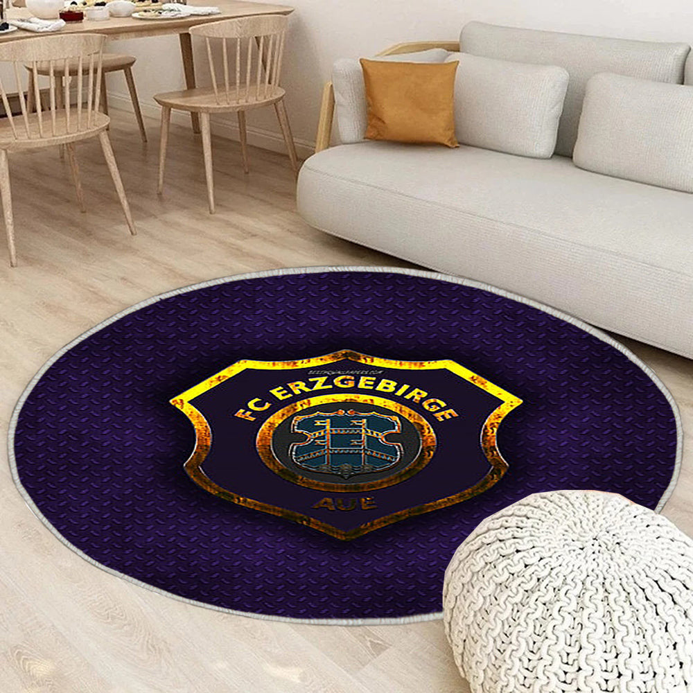 Fc Erzgebirge Aue Teppich Rund, Teppiche - Violettes Metall Outdoor Teppich Rund, Bundesliga 2 Teppich Wohnzimmer, Carpet, Rug