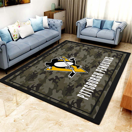 Pittsburgh Penguins Hockey Team Nhl Camo teppich, teppiche - outdoor teppich, teppich wohnzimmer, Küchenteppich, kinderzimmer, modern