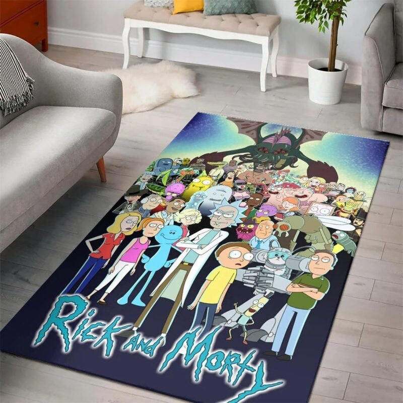 Rick Und Morty Cartoon Filmee1002 Teppich, Teppiche - Outdoor Teppich, Teppich Wohnzimmer, Küchenteppich, Kinderzimmer, Modern