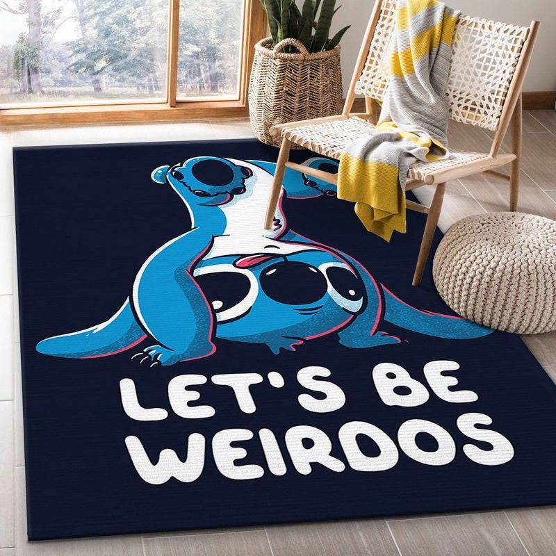 Stitch Lets Be Weirdos Teppich, Teppiche - Outdoor Teppich, Teppich Wohnzimmer, Küchenteppich, Kinderzimmer, Modern