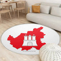 Hamburger Kartensilhouette Teppich Rund, Teppiche - 3D Flagge Von Hamburg Outdoor Teppich Rund, Bundesland Deutschland Teppich Wohnzimmer, Carpet, Rug