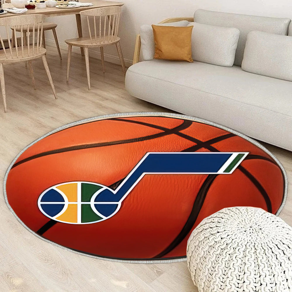 Bild von Utah Jazz Basketball Rug_63 Teppich Rund, Teppiche - Outdoor Teppich Rund, Teppich Wohnzimmer, Carpet, Rug