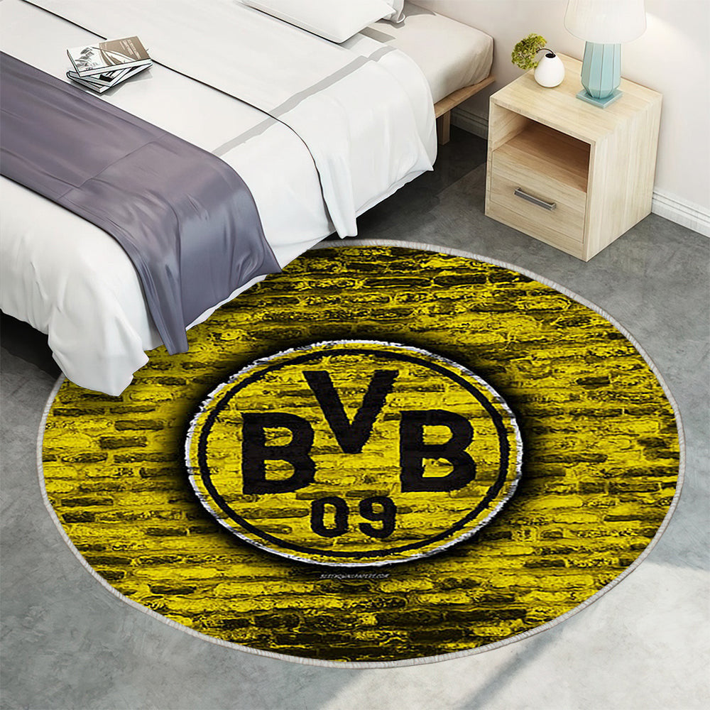 Fc Borussia Dortmund Teppich Rund, Teppiche - Gelbe Backsteinmauer Outdoor Teppich Rund, Deutscher Fußballverein Teppich Wohnzimmer, Carpet, Rug