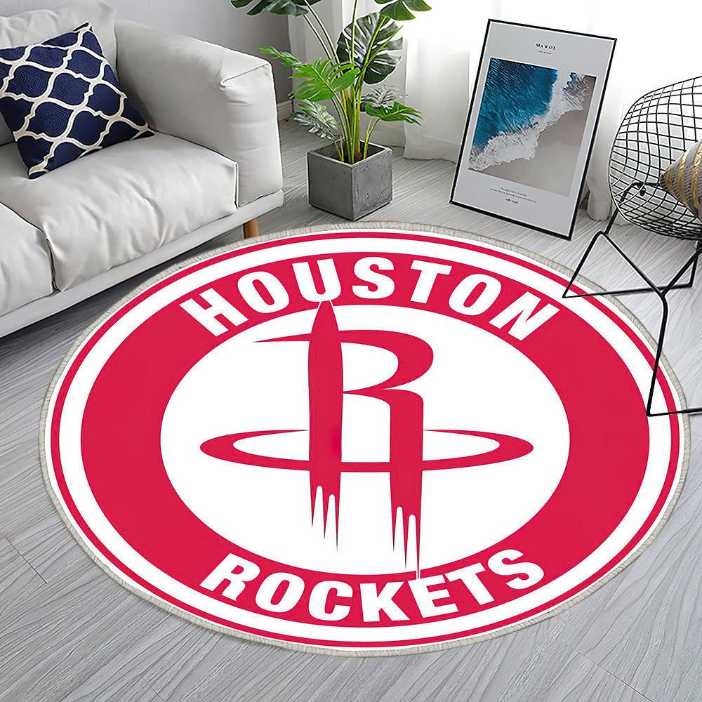 Houston Rockets Kreis Logo Teppich Rund, Teppiche - Outdoor Teppich Rund, Teppich Wohnzimmer, Carpet, Rug