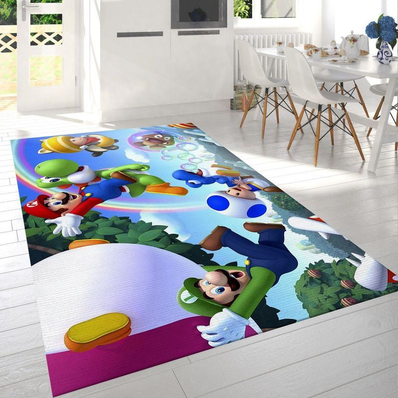 Super Mario Nintendo Wii U Computer Graphic Backgrounds Teppich, Teppiche - Outdoor Teppich, Teppich Wohnzimmer, Küchenteppich, Kinderzimmer, Modern