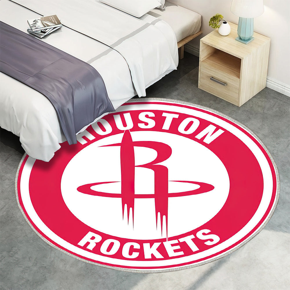 Houston Rockets Kreis Logo Teppich Rund, Teppiche - Outdoor Teppich Rund, Teppich Wohnzimmer, Carpet, Rug