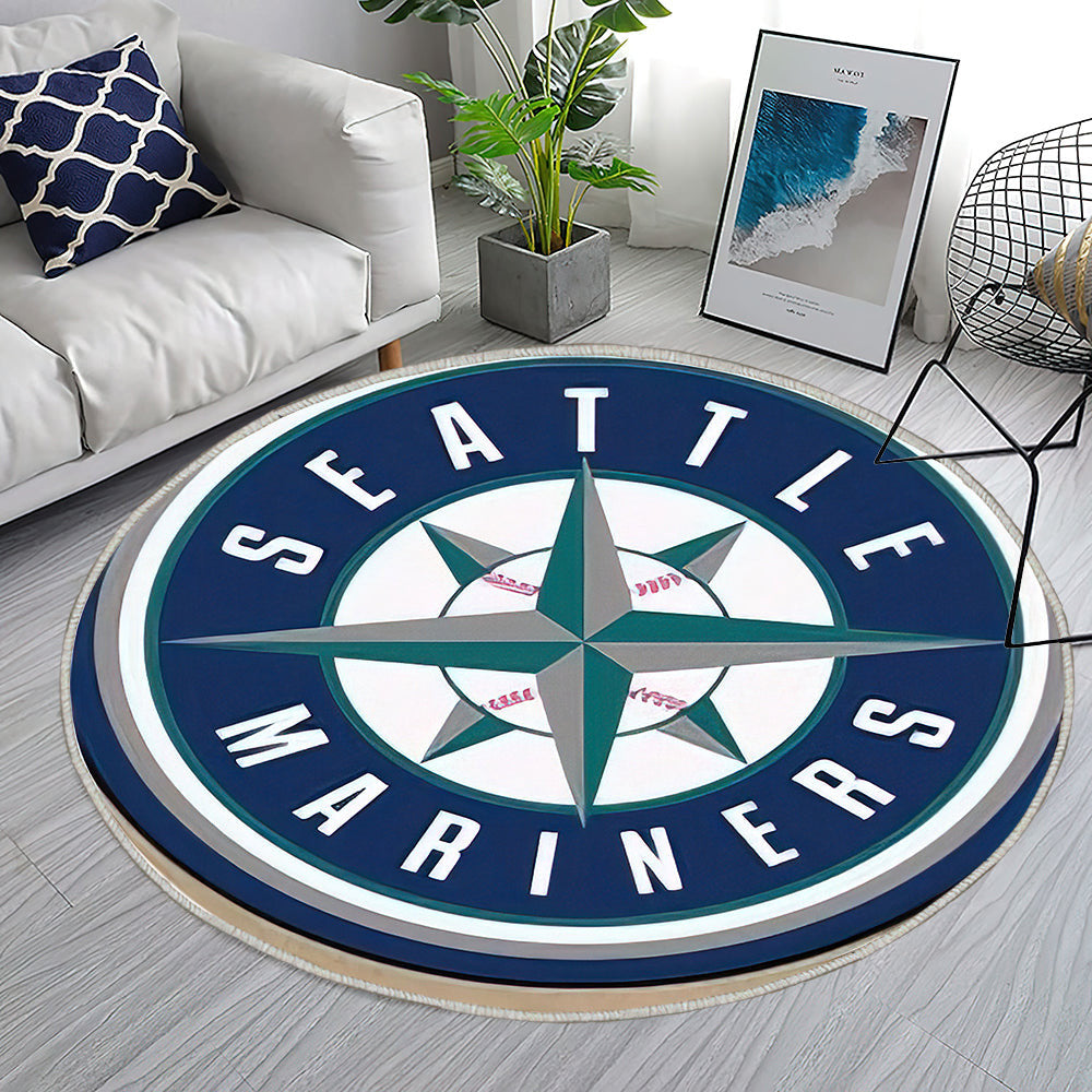 Roundel Der Seattle Mariners Teppich Rund, Teppiche - Outdoor Teppich Rund, Teppich Wohnzimmer, Carpet, Rug