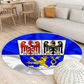 Flagge Erlangen Seideneffekt Teppich Rund, Teppiche - Blau Weiße Seidenflagge Outdoor Teppich Rund, Wappen Teppich Wohnzimmer, Carpet, Rug