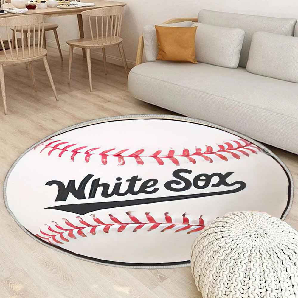 Chicago White Sox Baseball Teppich Rund, Teppiche - Outdoor Teppich Rund, Teppich Wohnzimmer, Carpet, Rug