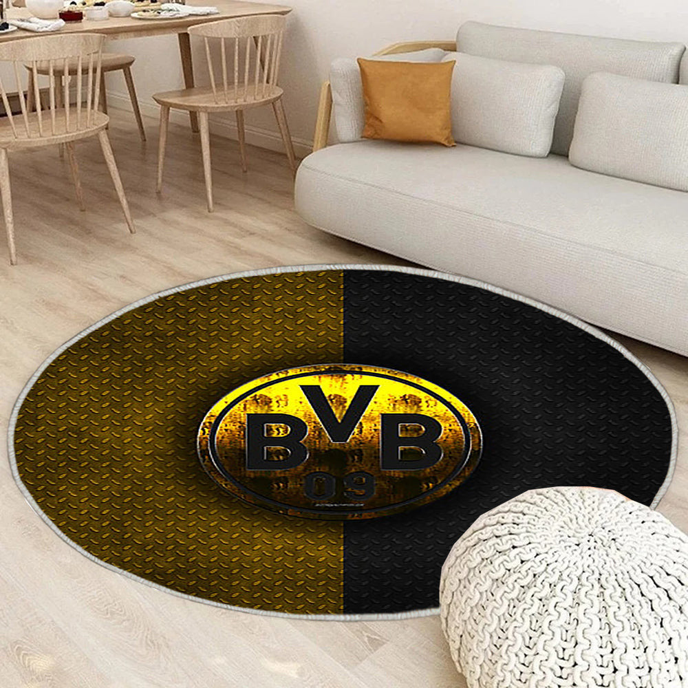 Borussia Dortmund Teppich Rund, Teppiche - Bvb Metall Outdoor Teppich Rund, Teppich Wohnzimmer, Carpet, Rug