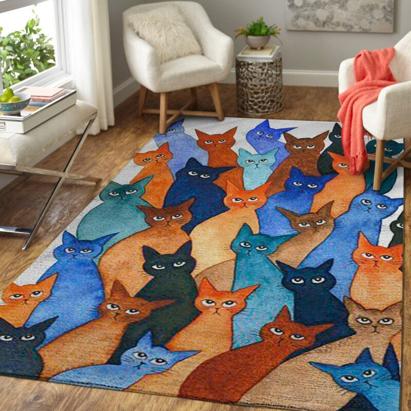 Wunderliche Katzen Teppich, Teppiche - Outdoor Teppich, Teppich Wohnzimmer, Küchenteppich, Kinderzimmer, Modern