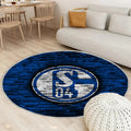 Fc Schalke 04 Teppich Rund, Teppiche - Blaue Ziegelwand Outdoor Teppich Rund, Fußball Teppich Wohnzimmer, Carpet, Rug