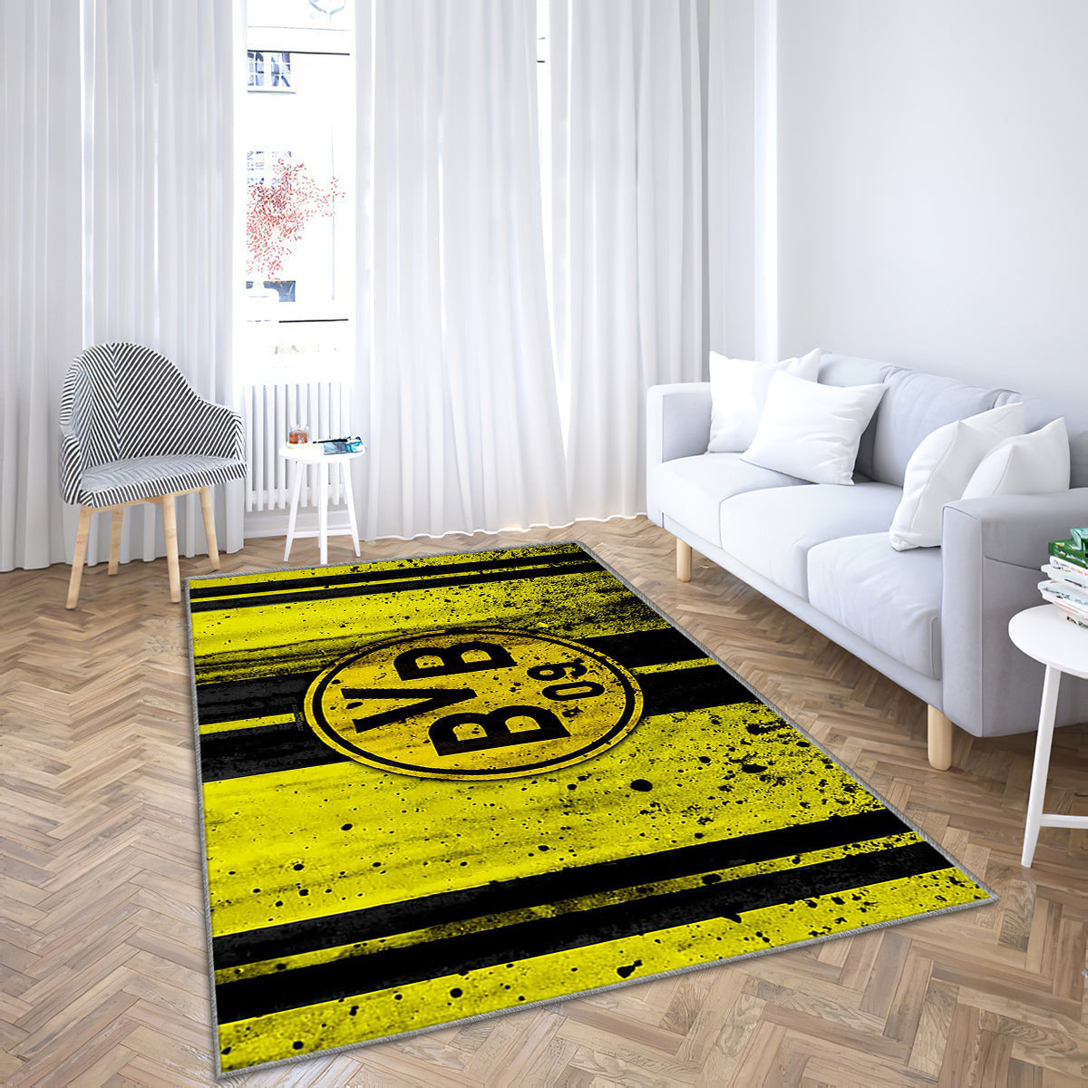 Fc Borussia Dortmund Logo Teppich, Teppiche - Bundesliga Outdoor Teppich, Teppich Wohnzimmer, Küchenteppich, Kinderzimmer, Modern