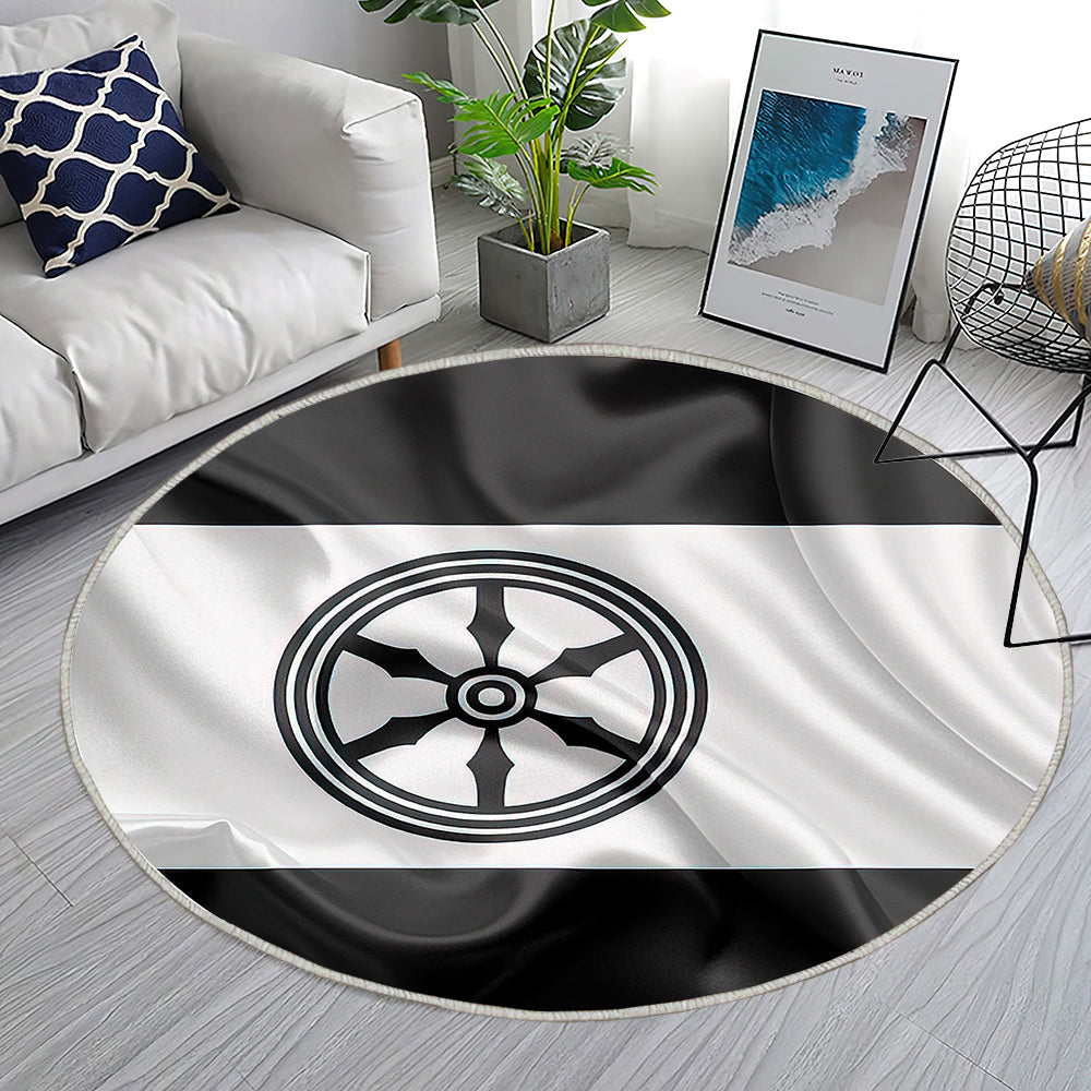 Osnabrücker Fahne Seideneffekt Teppich Rund, Teppiche - Seidenfahne Outdoor Teppich Rund, Deutsche Stadt Teppich Wohnzimmer, Carpet, Rug
