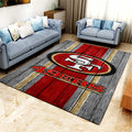 San Francisco 49Ers Fubballmannschaft Nfl Sport Auf Holz teppich, teppiche - outdoor teppich, teppich wohnzimmer, Küchenteppich, kinderzimmer