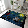 Van Gogh Starry Nigth One Piece Luffy Going Merry Art Teppich, Teppiche - Outdoor Teppich, Teppich Wohnzimmer, Küchenteppich, Kinderzimmer, Modern