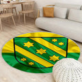 Flagge Von Reutlingen In Seidenoptik Teppich Rund, Teppiche - Gelbgrüne Seidenflagge Outdoor Teppich Rund, Wappen Teppich Wohnzimmer, Carpet, Rug
