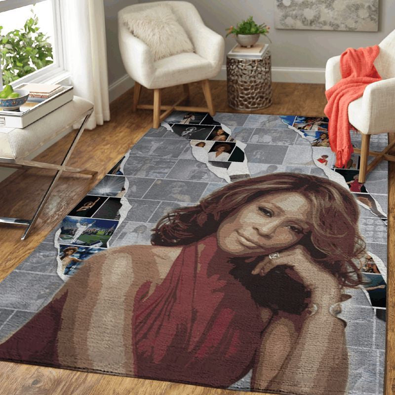 Whitney Houston Text Art Teppich, Teppiche - Outdoor Teppich, Teppich Wohnzimmer, Küchenteppich, Kinderzimmer, Modern