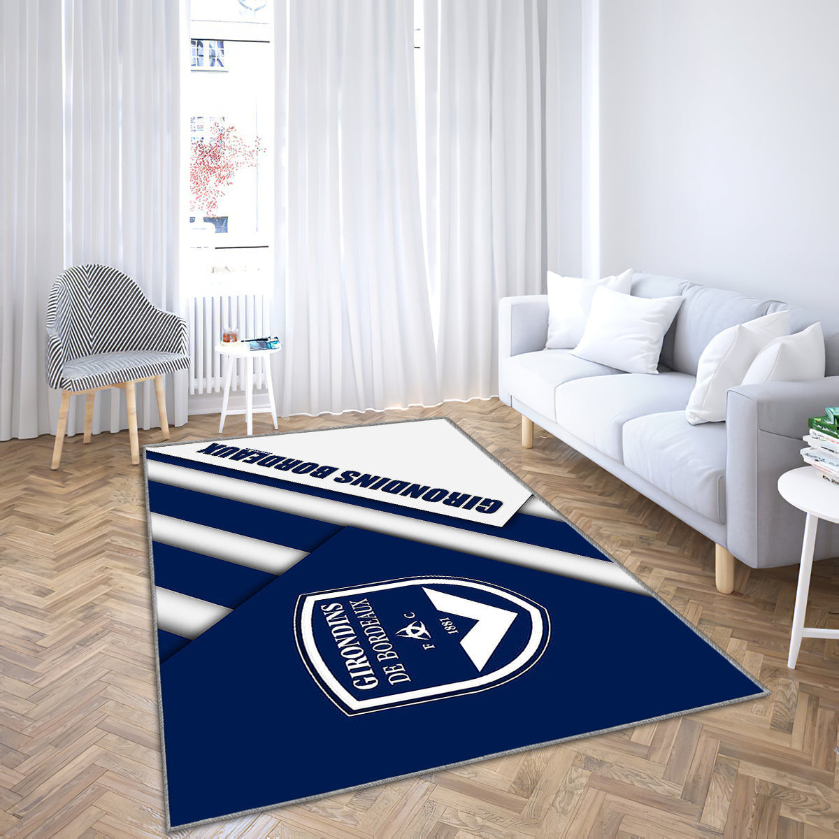 Fc Girondins De Bordeaux Material Design Teppich, Teppiche - Bordeaux-Logo Outdoor-Teppich, Wohnzimmerteppich, Küchenteppich, Kinderzimmer, Modern
