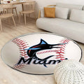Miami Marlins Baseball Teppich Rund, Teppiche - Outdoor Teppich Rund, Teppich Wohnzimmer, Carpet, Rug