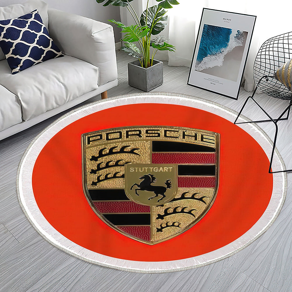 Porsche Rot Teppich Rund, Teppiche - Outdoor Teppich Rund, Teppich Wohnzimmer, Carpet, Rug