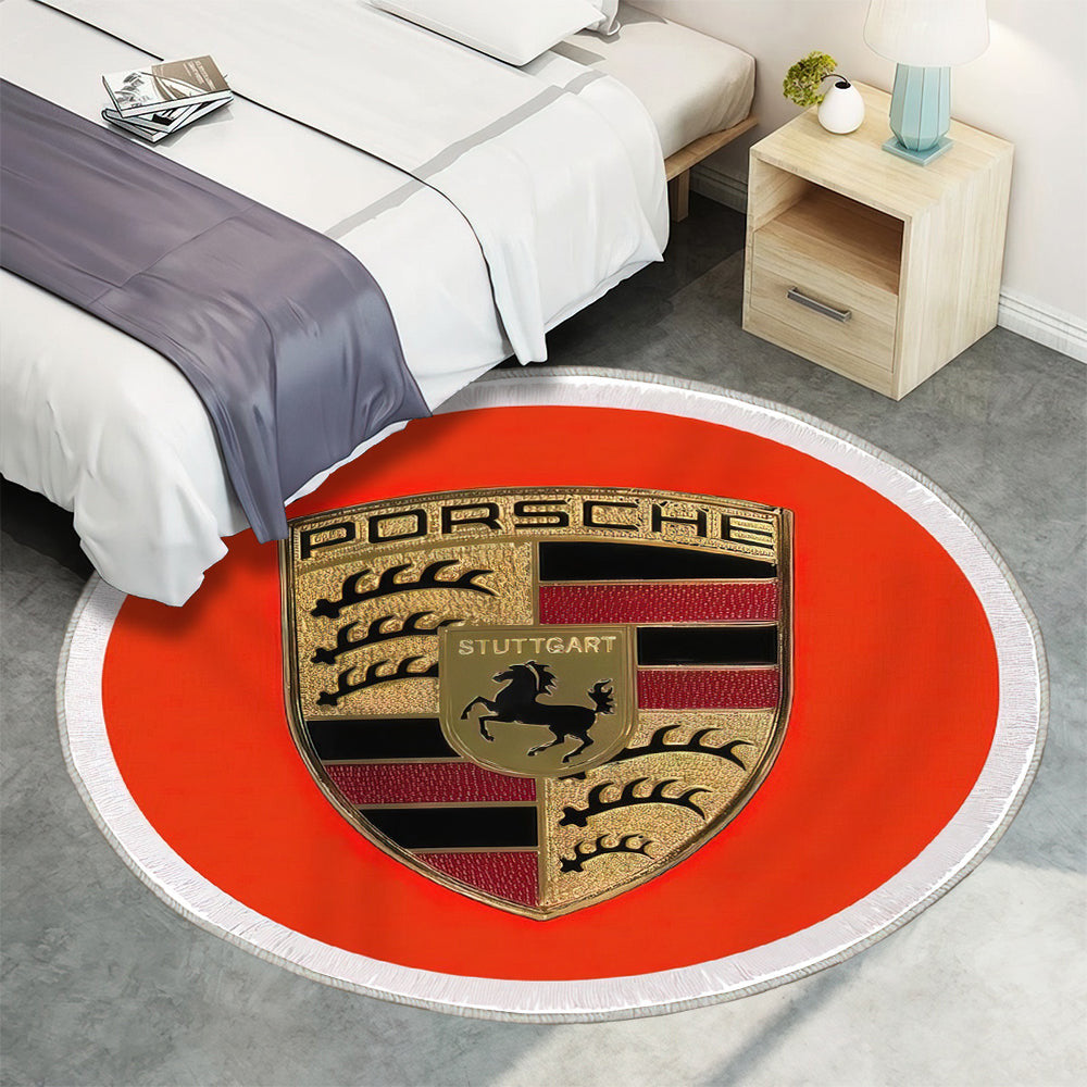 Porsche Rot Teppich Rund, Teppiche - Outdoor Teppich Rund, Teppich Wohnzimmer, Carpet, Rug